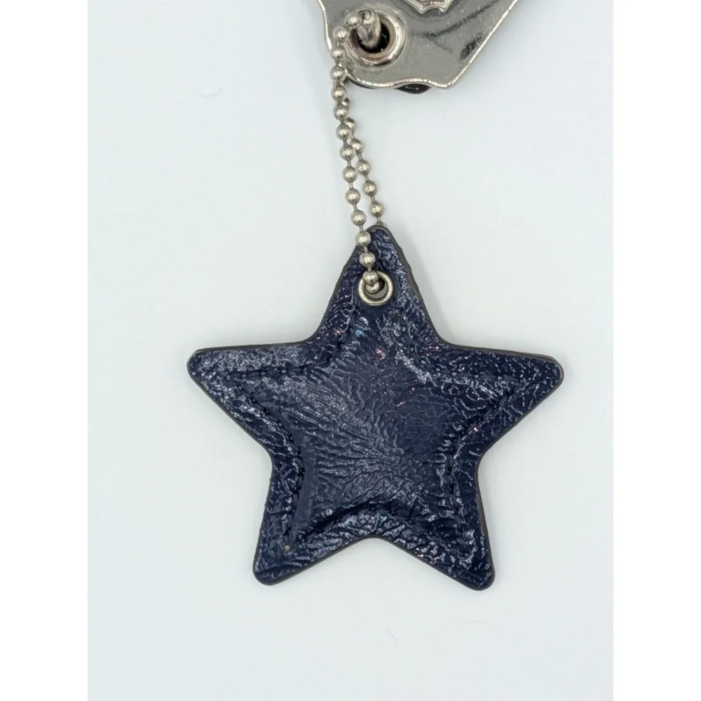 Coach Charm Hangtag Mix Navy Star Leather & Silver Logo Hangtags Bag Accessories